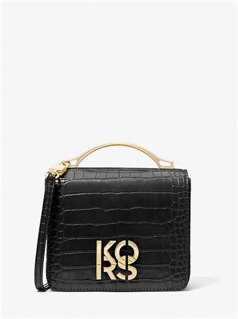 michael kors small crocodile embossed crossbody bag|michael kors croc embossed bag.